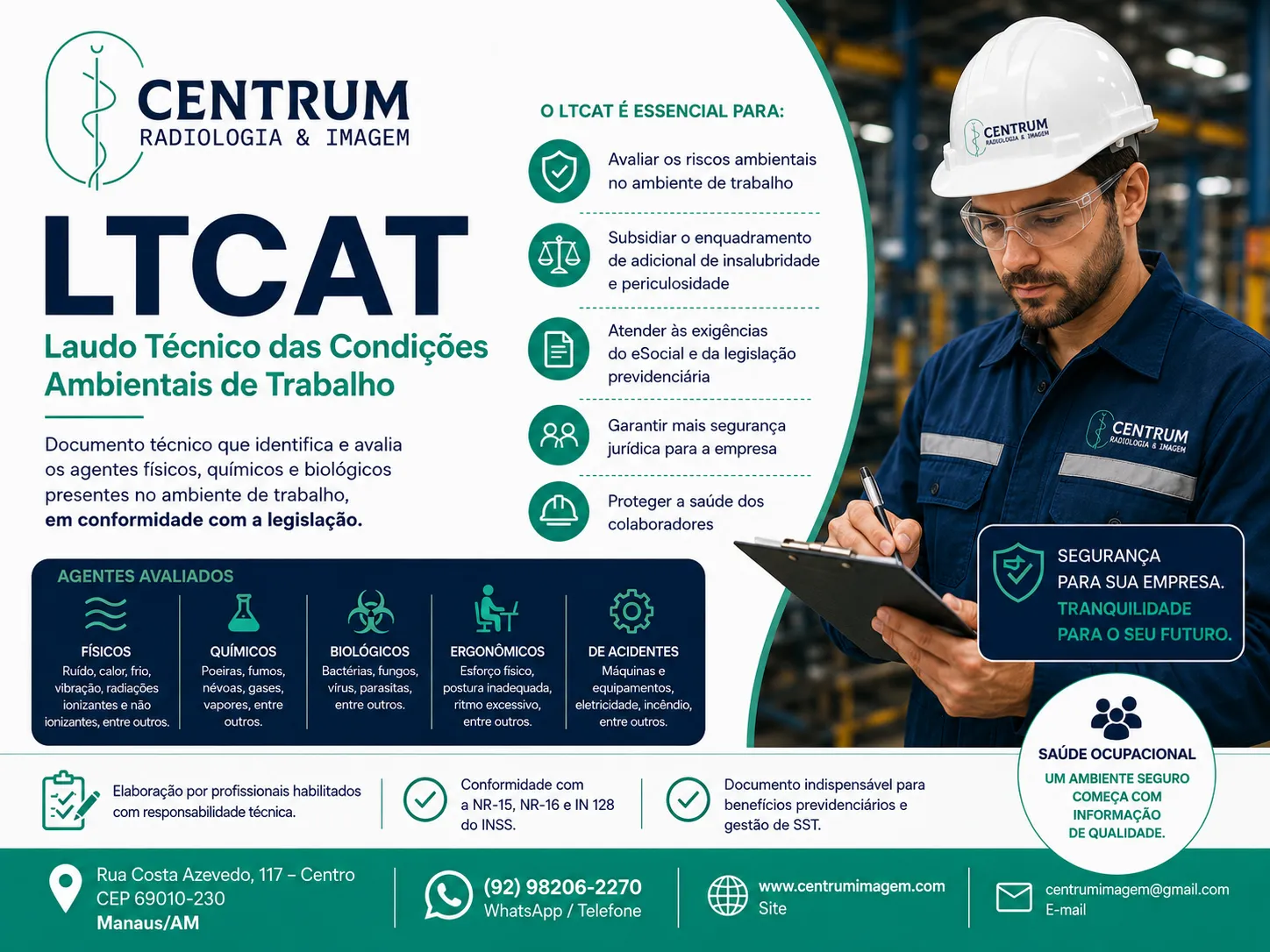 LTCAT em Manaus - Laudo T�cnico das Condi��es Ambientais do Trabalho para empresas com avalia��o de riscos ocupacionais e Medicina do Trabalho