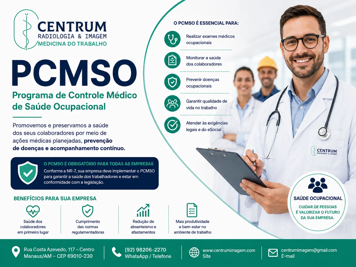 PCMSO em Manaus - Programa de Controle M�dico de Sa�de Ocupacional para empresas com Medicina do Trabalho e eSocial SST